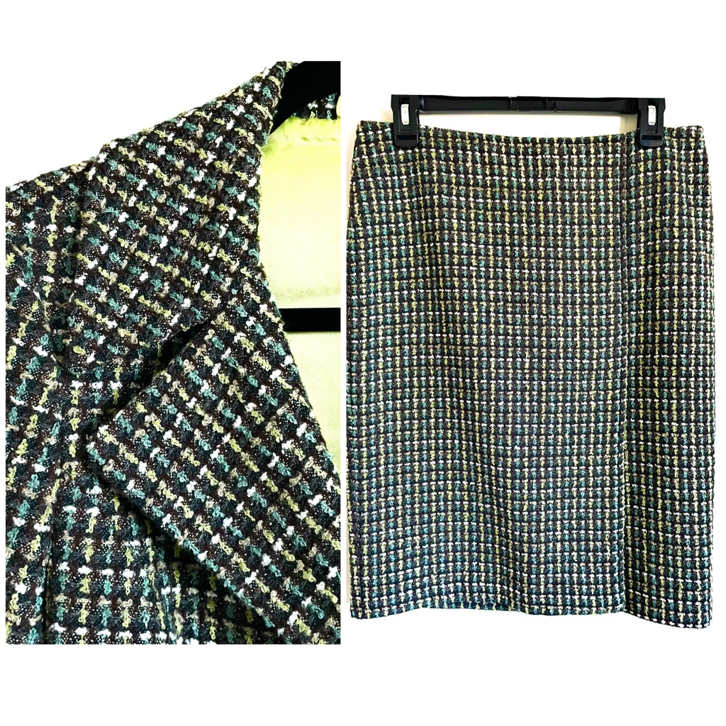 United Colors Of Benetton Multicolor Tweed Blazer And Skirt Set